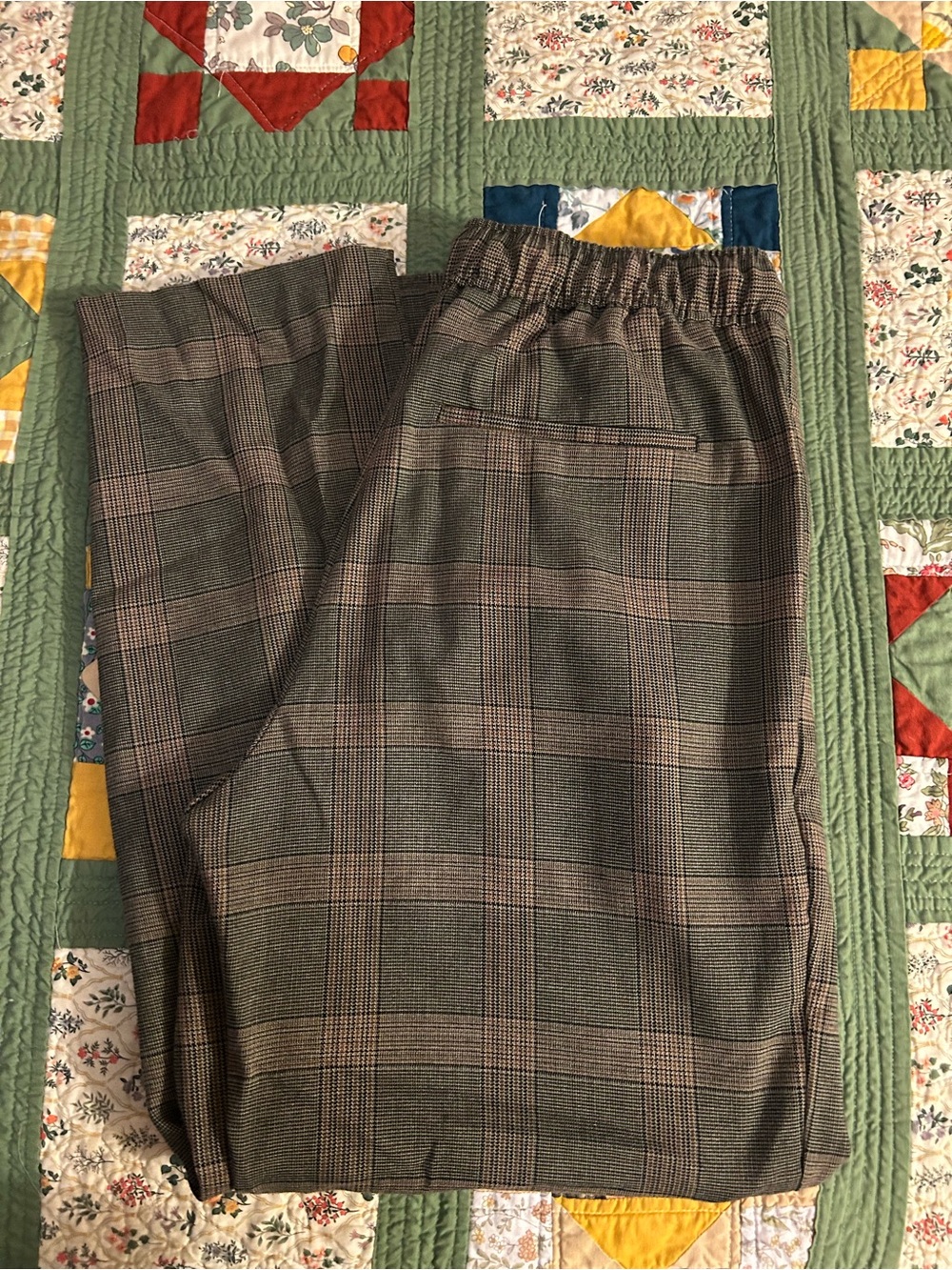 Old Navy Plaid Billie Straight Trousers - Brown and Black